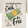 Girl Math Anything Paid In Cash Is Free Women's Tofu Short Sleeve Tee - 2 of 2