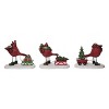 Transpac Resin Cardinal Carting Tree Set of 3 Christmas Home Decorations - 3 of 3