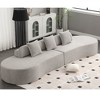 GDFStudio Xevor 130.5" Modern 4-Seater Terrycloth Upholstered Curved Sofa with 3 Pillows - 4 of 4