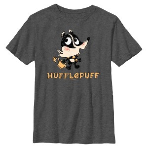 Boys Harry Potter Hufflepuff Badger Cartoon T Shirt - 1 of 4