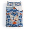 Deny Designs Angela Minca Blooming Chicken Blue Queen/Full Duvet and Sham Set (2-3pc Set) - 2 of 4