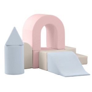 KIDKII Lux Play Set 8-Piece Foam Climbing & Motor Skill Play Kit, Pastel Mix - 1 of 4