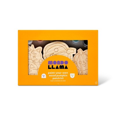 3pk Halloween Paint-Your-Own Wood Pumpkin Patch Kit - Mondo Llama™