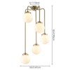 Rennnsan Kavelia 18"W 5-Light Staggered Milk Glass Modern Dimmable Chandelier in Gold - 3 of 4