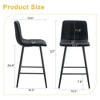 PAGED Modern Breathable Upholstered Bar Stools Set of 2, Counter Height Stools with Backs & Metal Legs for Pub, Dining Room, Living Room - 4 of 4