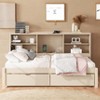 Mshliw Twin Size Bed Frame with Side Bookshelves, 2 Storage Drawers,Modern Wooden Bookcase Daybed Frame for Bedroom, Guest Room, and Kids’ Room - 2 of 4