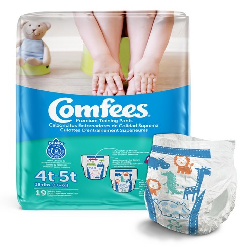 Comfees Premium Training Pants for Boys, Size 4T to 5T, 38+ lbs, Bag of 19