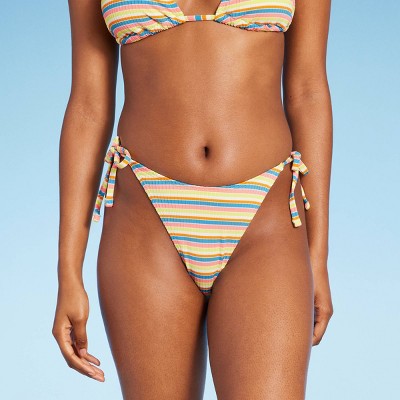 Women's Side Tab Extra Cheeky High Leg Bikini Bottom - Wild Fable™ Peach  Xxs : Target