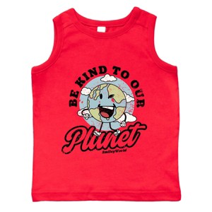 The Juniper Shop SmileyWorld Be Kind To Our Planet Retro Toddler Tank - 1 of 4