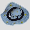 Anna-Kaci Women's Denim Bucket Hat Foldable with Smiley Face Embroidery - 3 of 4