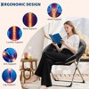Saucer Chair, Comfy Chair Faux Fur Lounge Moon Chair with Folding Metal Frame, Oversized Plush Foldable Flower Accent Seat - 3 of 4