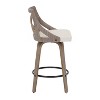 Set of 2 Charlotte Counter Height Barstools Light Gray/Gray - LumiSource: Upholstered Swivel Stools, Wood Legs - 3 of 4