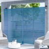 PexFix 72 in. x 47 in. Blue Metal Freestanding Privacy Screen Garden Fence For Deck Patio Balcony Outdoor Privacy Panel Louvered Design - 2 of 4