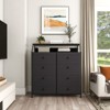 4 Drawer Tall Wide Dresser - Hausource™：Wood Finish, Modern Style - 2 of 4