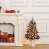Artificial Christmas Tree With Warm White LED Lights- 3Ft Fiber Optic-Like Flocked Tree  for Home, Shops, Party and Holiday Christmas Decoration - 2 of 4