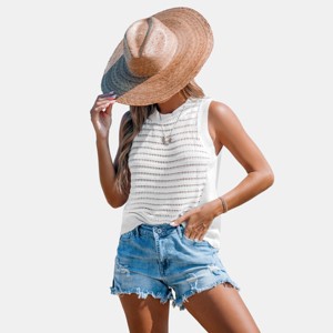 Women's Breezy Open Knit Tank Cover-Up for Beach Days - Cupshe - 1 of 4