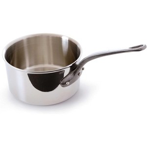 Mauviel M'Cook Ci 1.2 Quart Stainless Steel Covered Saucepan w/Cast Iron Handle, 5.5 Inch - 1 of 1