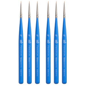 Princeton Select Artiste Round Brush, Synthetic Bristles, Short Handle Mixed Media Paintbrush, Jewel Blue, Size 20/0, Pack of 6 - 1 of 4