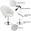 Yaheetech Height Adjustable Swivel Upholstered Round Accent Chair Barrel Chair - 4 of 4