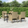 vidaXL Patio Dining Set Outdoor Dining Set Table and Chair Set for Garden - 63" Table Length Beige and Black 4 Items - 2 of 4