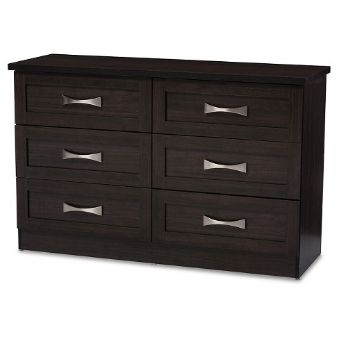 Colburn Modern And Contemporary 6 Drawer Wood Storage Dresser Dark