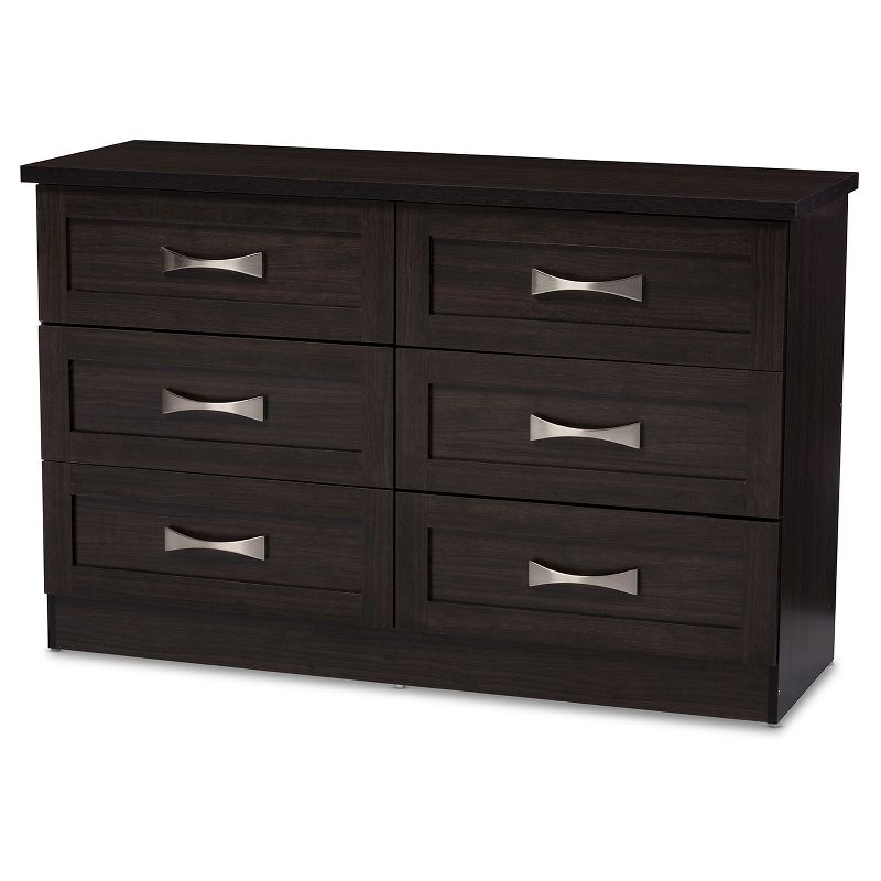 Colburn Modern and Contemporary 6 Drawer Wood Storage Dresser Dark Brown Finish - Baxton Studio, 1 of 7