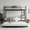 Bunk Bed with Trundle Metal Bunkbeds with Ladder and Full-Length Guardrail - 3 of 4