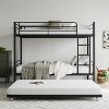 Bunk Bed with Trundle Metal Bunkbeds with Ladder and Full-Length Guardrail - image 3 of 4