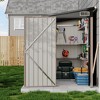 Metal Outdoor Storage Shed, Garden Tool Metal StorageHouse,Lean to Garden Shed Utility ToolShed with Lockable Door and  Air Vents - 3 of 4