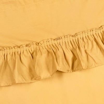 Stacey Yellow Ruffled Rod Pocket Window Swag Pair
