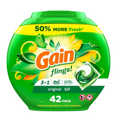 Gain Flings Original Scent HE Compatible Laundry Detergent Soap Pacs