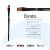 Creative Mark Beste Golden Taklon Super Shader #12  Artist Brush, Professional Watercolor Brushes, For Acrylic Painting, Short Handle, Sharp Edges, - 2 of 4
