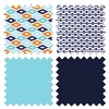 Bacati - Liam Aqua Orange Navy 6 pc Crib Bedding Set with Long Rail Guard Cover - 3 of 4