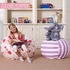 Itopfox Stuffed Animal Bean Bag Chair for Kids, Plush Toy Storage Organizer Cover, Converts to Comfy Seat When Filled with Soft Toys, Blankets - 2 of 4