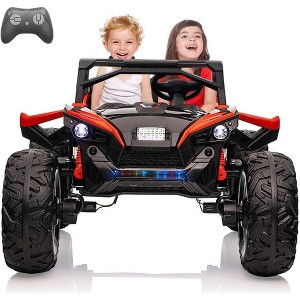24V 2 Seaters Kids Ride on UTV with Remote Control, Extra Large EVA Wheels & Wide Seat for Big Kids, Full-Metal Suspension, Music, LED Lights - 1 of 4
