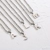 Men's Initial Necklace – Layered Letter Pendant with Figaro Chain (Graduation/Birthday Gift for Him) - 3 of 4