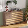 55" Versatile Storage Cabinet with Adjustable Shelves, 2 drawers & 3 doors, Hand-Carved Sideboard for Kitchen, Entryway, or Living Room-Tanpinhause - 3 of 4