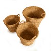 Plum & Post Seagrass Tapered Baskets With Handles And Cuffs, Set Of 3 - 3 of 4