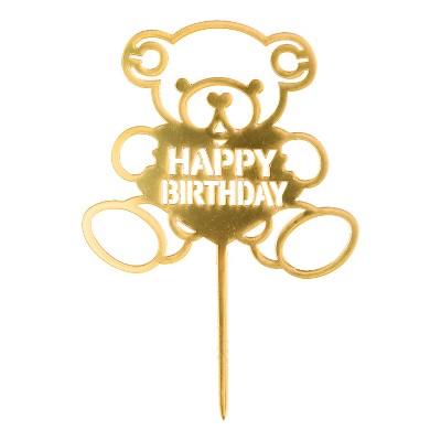 O'creme Gold 'happy Birthday' In Heart Cake Topper : Target