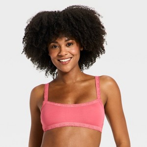 Women's Cloud Knit Lace Trim Bralette - Auden™ Pink L : Target