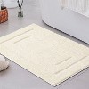 Home Mart Goods Ivory Piece Bordered Box Plush Soft Cozy 100% Polyester Bath Mat Set - 2 of 3