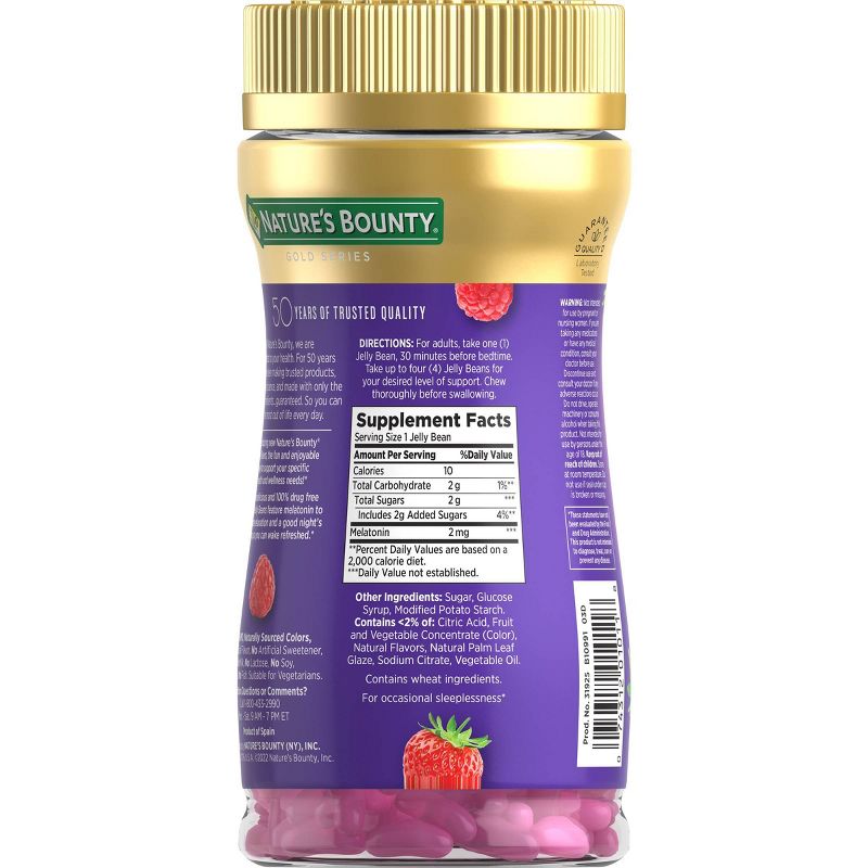 Nature&#39;s Bounty Adult Melatonin Sleep Aid Chewable Jelly Beans - Mixed Berry - 80ct, 3 of 8