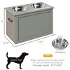 SEVOBAL Pet Bowl Raised Feeding Station with Stainless Steel Bowls and Storage for Large Dogs, Gray, 23.5"*11.8"*16.3" - 2 of 4