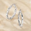 Ross-Simons Italian Sterling Silver Hammered Hoop Earrings - 3 of 4