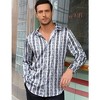 Mens Floral Dress Shirts Long Sleeve Casual Flower Printed Button Down Shirt - 2 of 4