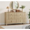 COZONY 54" Extra Wide 6 Drawer Dresser with Fluted Panels Modern Chest of Drawers TV Stand Oak Finish - 2 of 4