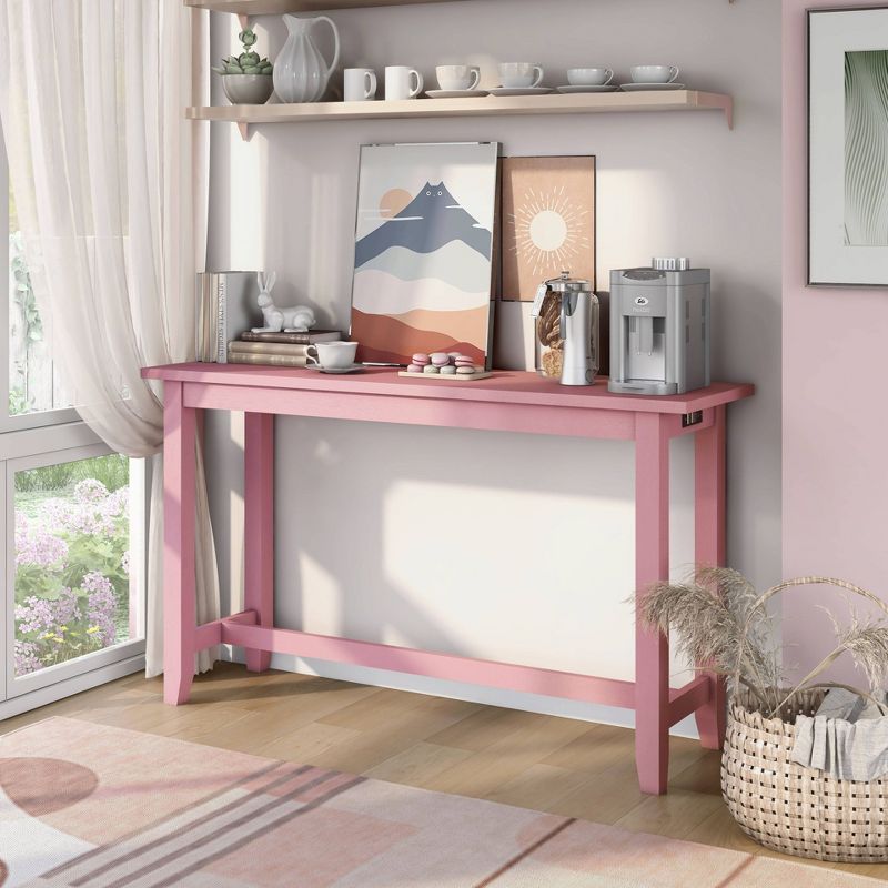 Rockland Counter Height Table with USB Port Antique Pink - HOMES: Inside + Out, 3 of 8