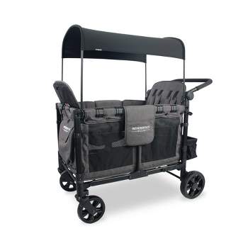 WONDERFOLD W4 Elite Quad Folding Stroller Wagon - Gray