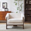 Modern Accent Chair, Mid-Century Upholstered Deep Accent Chair With Deep Cushions And Wide Armrests, Retro Bedroom Side Chair - 2 of 4