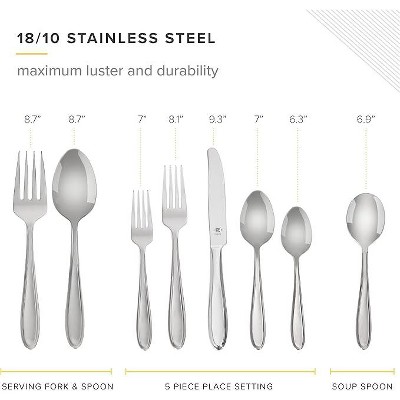 26-Piece Polished Stainless Steel Flatware Set with Beveled Edges